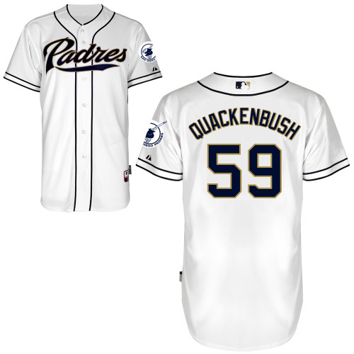 Kevin Quackenbush #59 MLB Jersey-San Diego Padres Men's Authentic Home White Cool Base Baseball Jersey